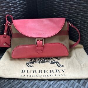 Burberry Red and Brown Crossbody Bag